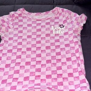 Pink Checkered Kids Shirt